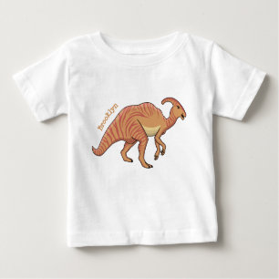 Cute parasaurolophus dinosaur cartoon illustration baby T-Shirt