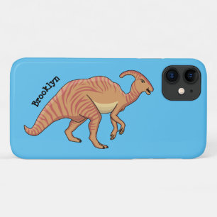 Cute parasaurolophus dinosaur cartoon illustration iPhone 11 case