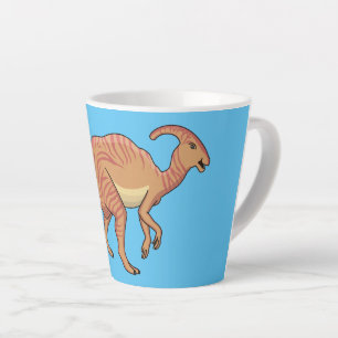Cute parasaurolophus dinosaur cartoon illustration latte mug