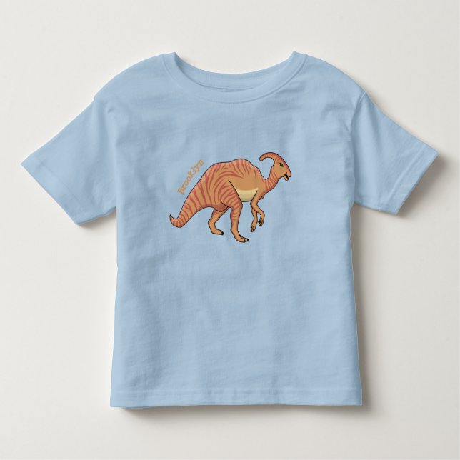 Cute parasaurolophus dinosaur cartoon illustration toddler T-Shirt (Front)
