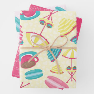 Cute Paris Pattern Wrapping Paper Sheet