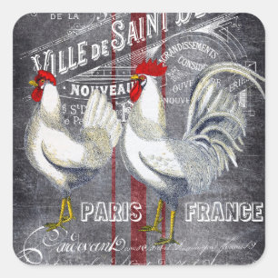 Cute Paris roosters any purpose sticker