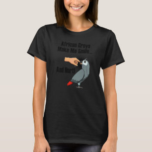 Cute Parrot Angry African Grey Biting Finger T-Shirt