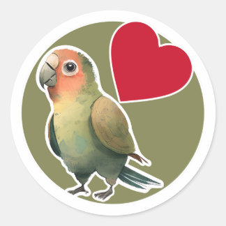 Cute Parrot Classic Round Sticker