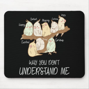 Cute Parrot Emotions Personality Attitude Gift Mouse Pad