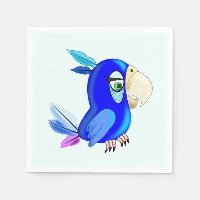 Cute Parrot Napkins - Customisable (Front)