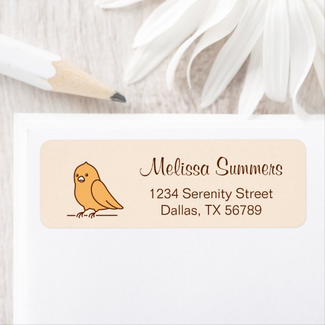 Cute Parrot Parakeet Pet Bird Beige Return Address Label (Insitu)