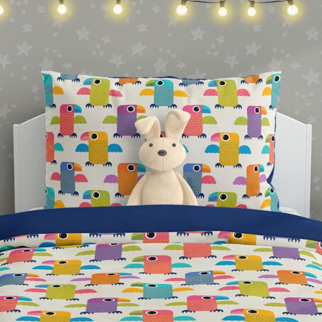 Cute Parrot Pattern on Cream Pillowcase (Creator Uploaded)