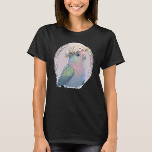 Cute Parrotlet Parakeet Bird Flower Crown Pet Bird T-Shirt