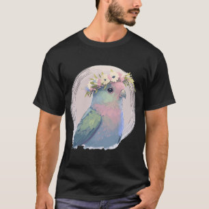 Cute Parrotlet Parakeet Bird Flower Crown Pet Bird T-Shirt