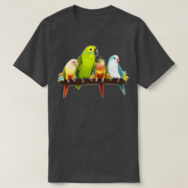 Cute Parrots T-Shirt (Design Front)