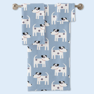 Cute Parson Jack Russell Terrier Dog Bath Towel Set