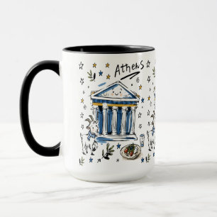 Cute Parthenon Athens Doodle Art Mug