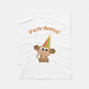 Cute Party Animal Monkey Fleece Blanket