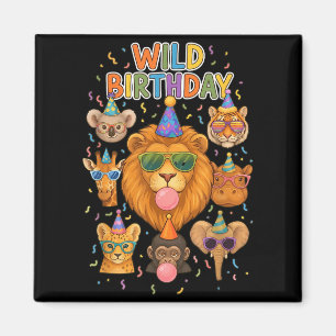 Cute Party Animals Birthday Wild Birthday for Boys Magnet