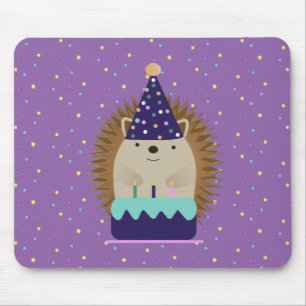 Cute Party Hedgehog Mouse Pad