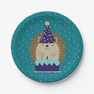 Cute Party Hedgehog Paper Plate