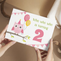 Cute Party Owl Who Is Turning 2 Second Birthday