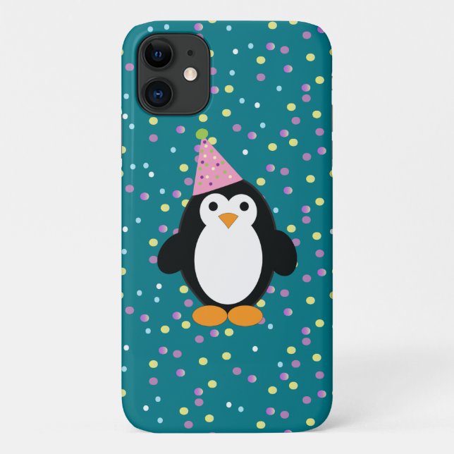 Cute Party Penguin Case-Mate iPhone Case (Back)