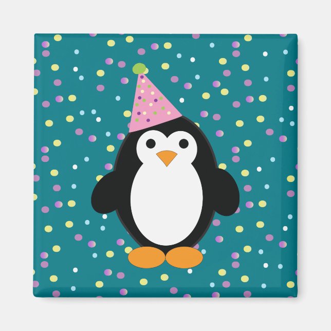 Cute Party Penguin Magnet (Front)