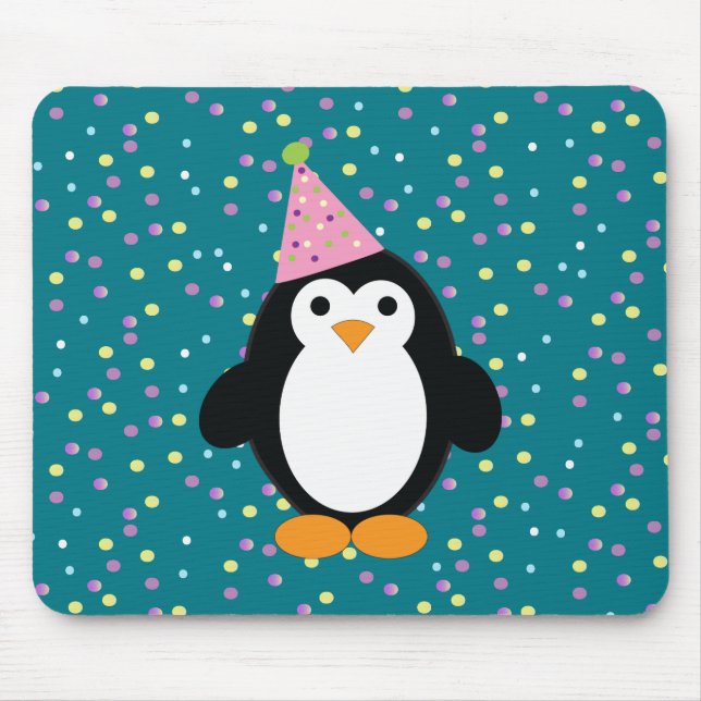 Cute Party Penguin Mouse Pad (Front)