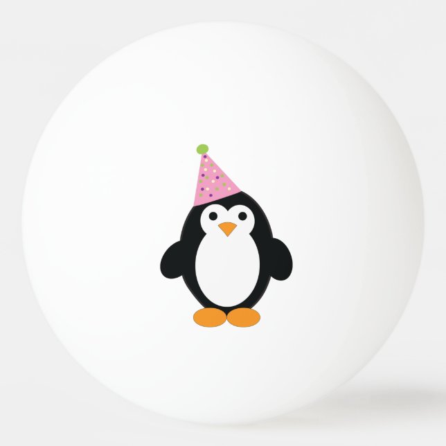 Cute Party Penguin Ping Pong Ball (Front)