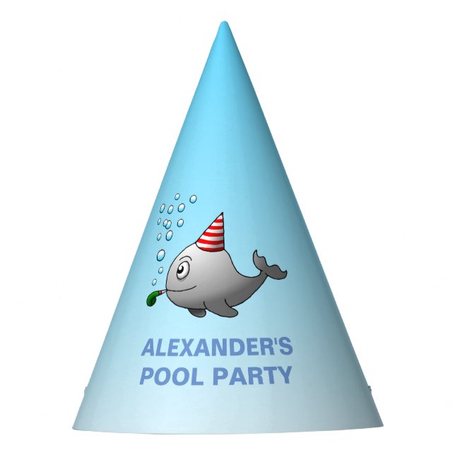 Cute Party-ready whale Party Hat (Front)
