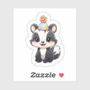 Cute Party Skunk with Colourful Hat Art
