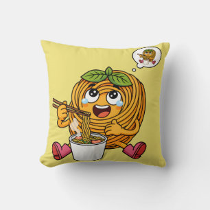 Cute Pasta Polo Eating Noodles T-Shirt Cushion