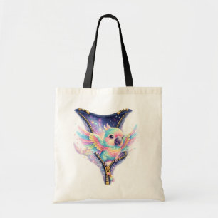 Cute Pastel 3D Parrot Zipper Tote Bag Cosmic Fan