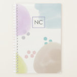 Cute Pastel Abstract Brush Strokes Monogram Planner<br><div class="desc">Cute Pastel Abstract Brush Strokes Monogram Planner.</div>