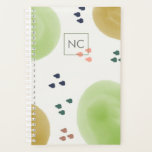 Cute Pastel Abstract Brush Strokes Monogram Planner<br><div class="desc">Cute Pastel Abstract Brush Strokes Monogram Planner</div>