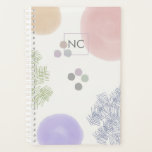 Cute Pastel Abstract Brush Strokes Monogram Planner<br><div class="desc">Cute Pastel Abstract Brush Strokes Monogram Planner.</div>