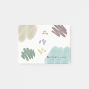 Cute Pastel Abstract Brush Strokes Post-it Notes