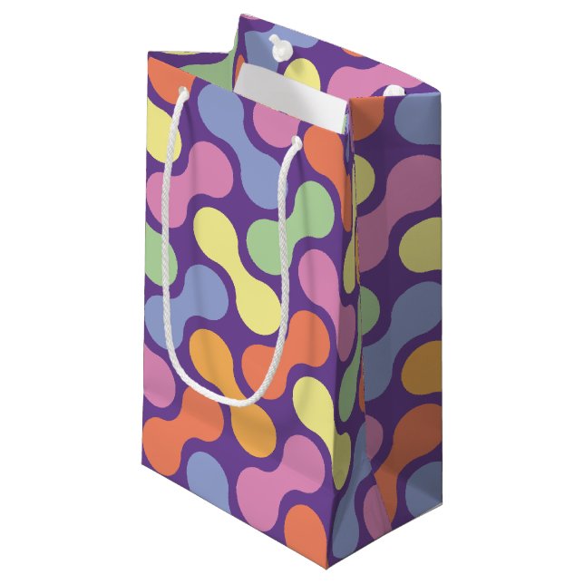 Cute Pastel Abstract Candy Blob Pattern Small Gift Bag (Front Angled)