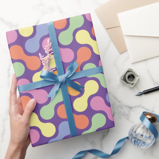 Cute Pastel Abstract Candy Blob Pattern Wrapping Paper (Gifting)