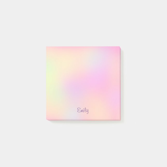 Cute Pastel Aesthetic Rainbow Coloured 3x3 Custom Post-it Notes (Front)
