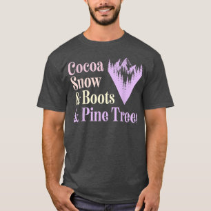 Cute Pastel Aesthetic Winter Cocoa Boots Snow and  T-Shirt