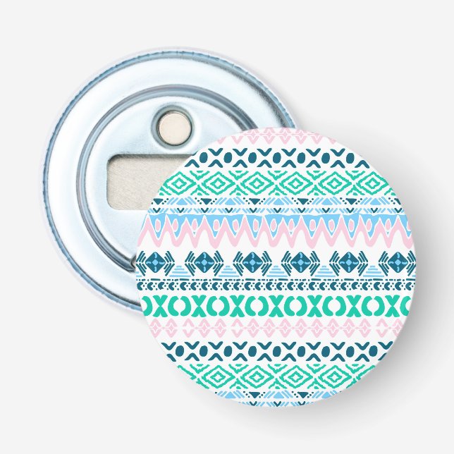 Cute pastel art patterns bottle opener (Front)