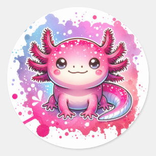 Cute Pastel Axolotl New Design Classic Round Sticker