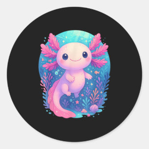 Cute Pastel Axolotl Underwater Ocean Animal  Classic Round Sticker