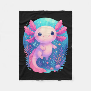 Cute Pastel Axolotl Underwater Ocean Animal Fleece Blanket
