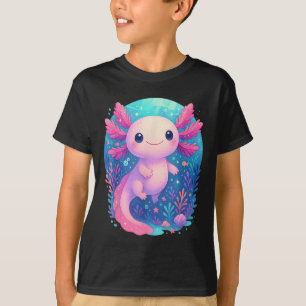 Cute Pastel Axolotl Underwater Ocean Animal  T-Shirt