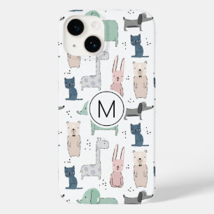 Cute Pastel Baby Animal Pattern Case-Mate iPhone 14 Case
