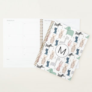 Cute Pastel Baby Animal Pattern Planner