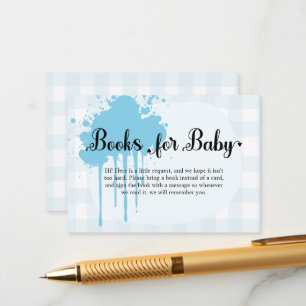Cute Pastel Baby Blue Gingham Baby Shower Enclosure Card