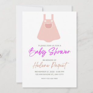 Cute Pastel Baby Dress Baby Shower Invitation
