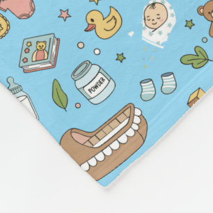Cute Pastel Baby Nursery Pattern Plush Blanket