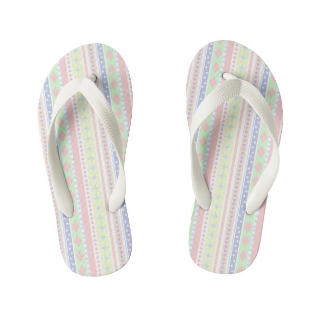 Cute Pastel Baby Print Kid's Thongs (Footbed)