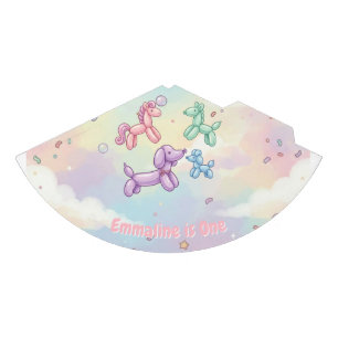 Cute Pastel Balloon Animal Birthday Girl Party Hat
